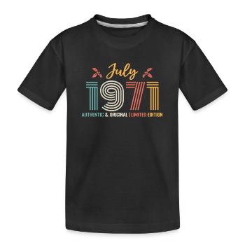 July 1971 birthday July 1971 July - Kids' Premium Organic T-Shirt - black - Front