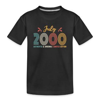 July 2000 birthday July 2000 July - Kids' Premium Organic T-Shirt - black - Front