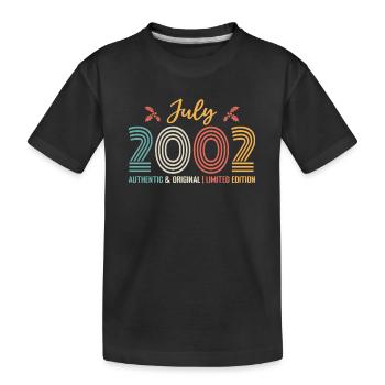 July 2002 birthday July 2002 July - Kids' Premium Organic T-Shirt - black - Front