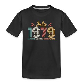 July 1979 birthday July 1979 July - Kids' Premium Organic T-Shirt - black - Front
