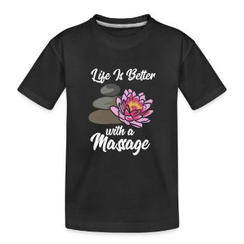 Massothérapie La vie est meilleure avec un massage - T-shirt bio Premium Enfant - noir - Devant