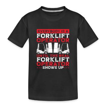 Forklift Operator - Kids' Premium Organic T-Shirt - black - Front