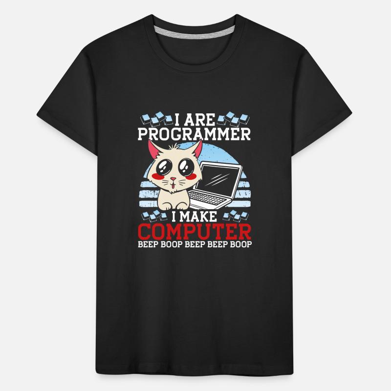 Katze Programmieren Coder Programmierer Kinder Premium Bio T-Shirt