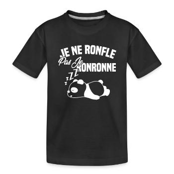 Je ne ronfle pas je ronronne - T-shirt bio Premium Enfant - noir - Devant