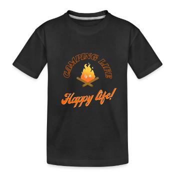 Vie de camping - vie heureuse - T-shirt bio Premium Enfant - noir - Devant
