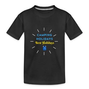 Campingferien Beste Ferien - Kinder Premium Bio T-Shirt - Schwarz - Vorne