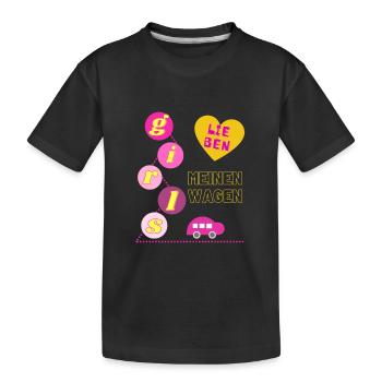 Girls lieben meinen Wagen - Kinder Premium Bio T-Shirt - Schwarz - Vorne