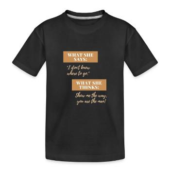 Zeig mir den Weg, Mann! - Kinder Premium Bio T-Shirt - Schwarz - Vorne