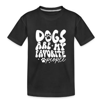 Chien Chien Patte Patte Impression Chien Amour Drôle - T-shirt bio Premium Enfant - noir - Devant