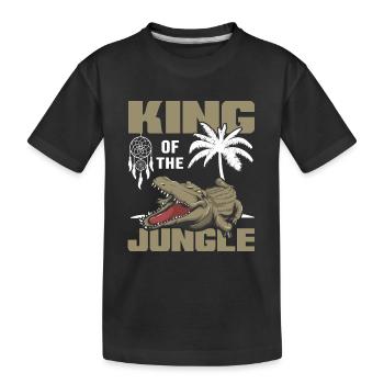 wild Kokosnuss urwald survival jungle Alligator - Kinder Premium Bio T-Shirt - Schwarz - Vorne