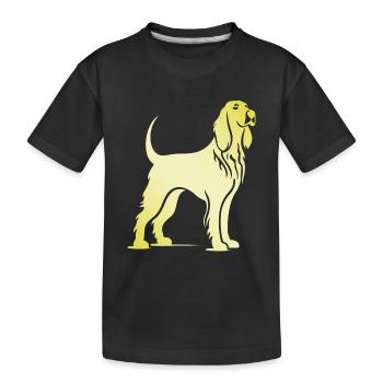 Silhouette de chien de chien de chasse afghan - T-shirt bio Premium Enfant - noir - Devant