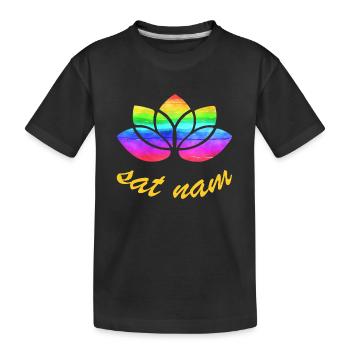 sat nam avec lotus arc-en-ciel - T-shirt bio Premium Enfant - noir - Devant