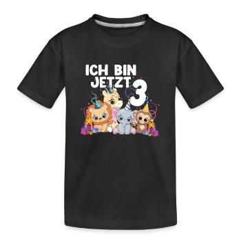 Ich bin jetzt 3 kindergeburtstag Geschenk Idee - Kinder Premium Bio T-Shirt - Schwarz - Vorne