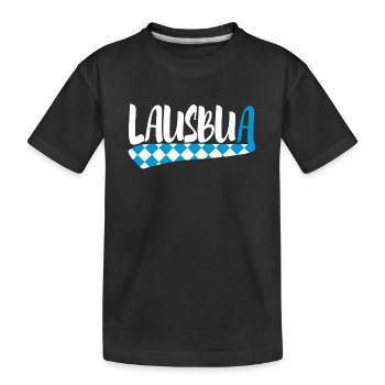 Lausbua - Kinder Premium Bio T-Shirt - Schwarz - Vorne