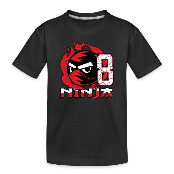Kinder Ninja 8. Geburtstag Junge 8 Jahre alt - Kinder Premium Bio T-Shirt - Schwarz - Vorne