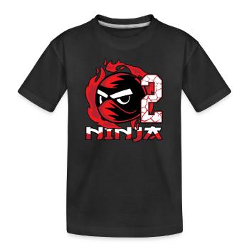 Kids Ninja 2nd Birthday Boy 2 years old - Kids' Premium Organic T-Shirt - black - Front