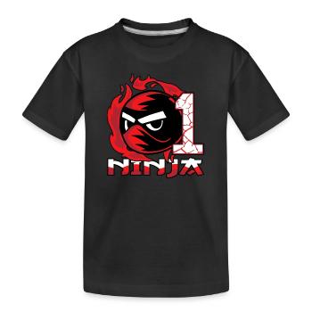 Kinder Ninja 1. Geburtstag Junge 1 Jahr alt - Kinder Premium Bio T-Shirt - Schwarz - Vorne