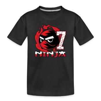 Kids Ninja 7th Birthday Boy 7 years old - Kids' Premium Organic T-Shirt - black - Front