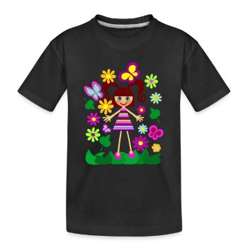 FLOWER GIRL - Kids' Premium Organic T-Shirt - black - Front