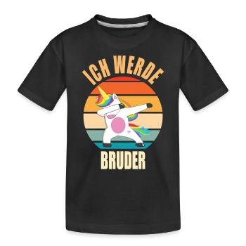 Ich werde bruder - Einschulung Dino - Kinder Premium Bio T-Shirt - Schwarz - Vorne