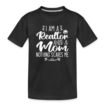 Ich bin ein Makler und eine Mutter Nichts macht mir Angst Makler - Kinder Premium Bio T-Shirt - Schwarz - Vorne