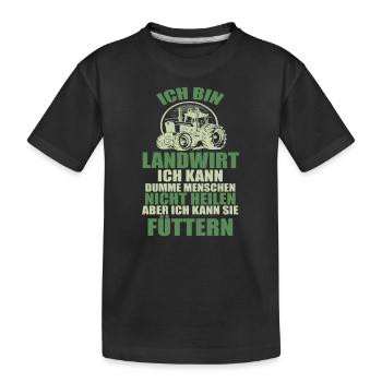 Ich bin Landwirt Landwirtschaft Landwirt Traktor - Kinder Premium Bio T-Shirt - Schwarz - Vorne