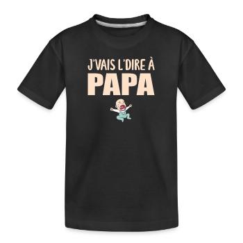 Papa - J'aime Mon Papa - Père Cadeau - T-shirt bio Premium Enfant - noir - Devant