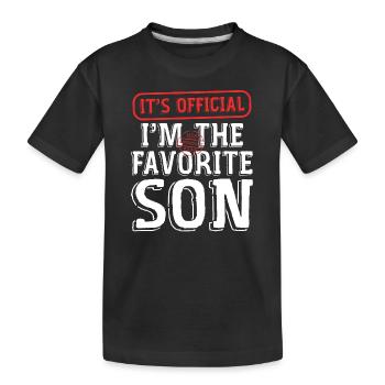 Es ist offiziell: Im Der Lieblingssohn - Kinder Premium Bio T-Shirt - Schwarz - Vorne