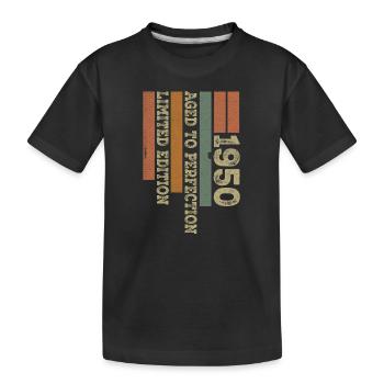 1950er Vintage Retro Geburtstagsgeschenk Geboren 1950 - Kinder Premium Bio T-Shirt - Schwarz - Vorne