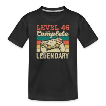 Level 46 Complete, 46 Birthday Gift - Kids' Premium Organic T-Shirt - black - Front
