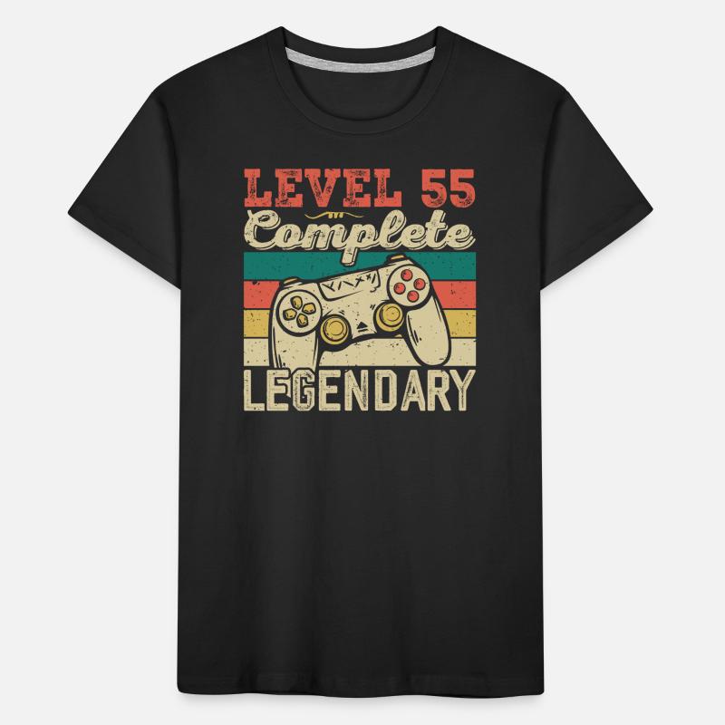 Level 55 Complete, 55th Birthday Gift Kids' Premium Organic T-Shirt