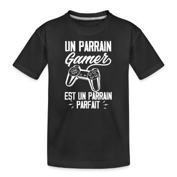 Un Parrain Gamer est un Parrain Parfait - T-shirt bio Premium Enfant - noir - Devant