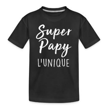 Meilleur papy Super Papy Humour Papy Cadeau - T-shirt bio Premium Enfant - noir - Devant