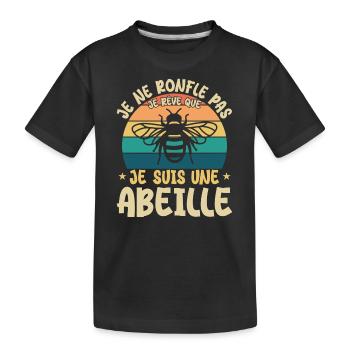 Ich schnarche nicht, ich träume, ich bin eine Biene - Kinder Premium Bio T-Shirt - Schwarz - Vorne