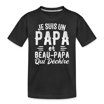 Ich bin ein Vater und Stiefvater, der - Kinder Premium Bio T-Shirt - Schwarz - Vorne