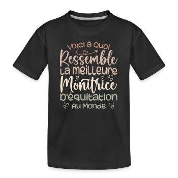 Der beste Reitlehrer der Welt - Kinder Premium Bio T-Shirt - Schwarz - Vorne