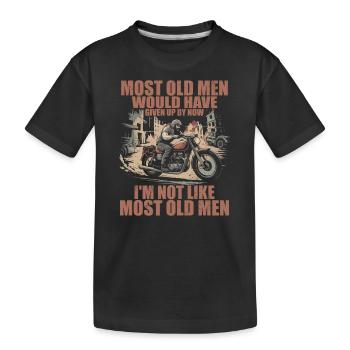 Motorräder Ich bin nicht wie die meisten alten Männer Motorrad - Kinder Premium Bio T-Shirt - Schwarz - Vorne