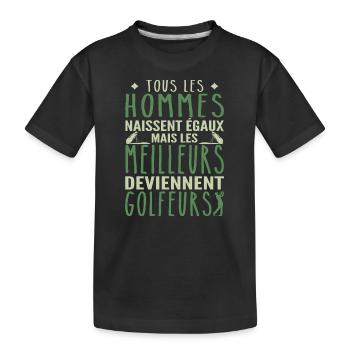 Hommes Meilleurs Deviennent Golfeurs Humour - T-shirt bio Premium Enfant - noir - Devant