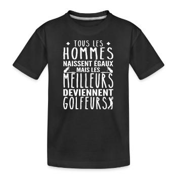 Hommes Meilleurs Deviennent Golfeurs Humour - T-shirt bio Premium Enfant - noir - Devant