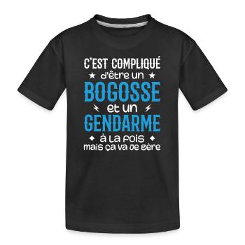 It's complicated to be a bogosse and a gendarme - Kids' Premium Organic T-Shirt - black - Front