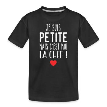 Ich bin klein, aber ich bin der Chef - Kinder Premium Bio T-Shirt - Schwarz - Vorne