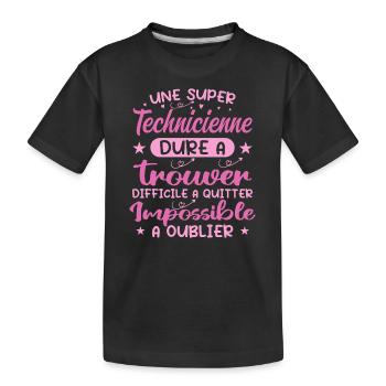 Une Super Technicienne - Cadeau technicienne - T-shirt bio Premium Enfant - noir - Devant