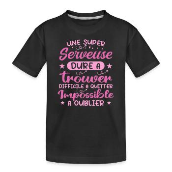 Une Super Serveuse - Cadeau serveuse - T-shirt bio Premium Enfant - noir - Devant