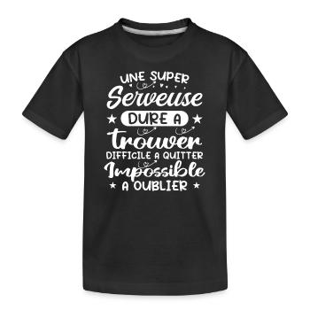 Une Super Serveuse - Cadeau serveuse - T-shirt bio Premium Enfant - noir - Devant