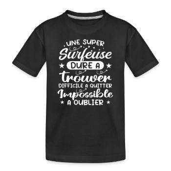 Une Super Surfeuse - Cadeau surfeuse - T-shirt bio Premium Enfant - noir - Devant