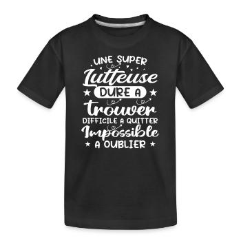 Une Super Lutteuse - Cadeau lutteuse - T-shirt bio Premium Enfant - noir - Devant