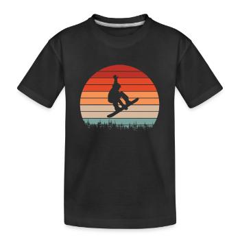 Snowboarder Wintersport Schnee - Kinder Premium Bio T-Shirt - Schwarz - Vorne