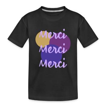 MERCI. MERCI MAÎTRESSE. CADEAU MAÎTRESSE. VACANCES - T-shirt bio Premium Enfant - noir - Devant
