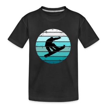 Snowboarder Wintersport Snowboard - Kinder Premium Bio T-Shirt - Schwarz - Vorne