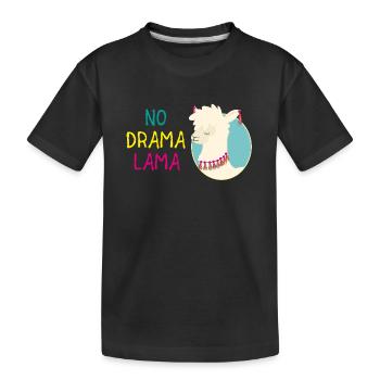 No Drama Lama - Kinder Premium Bio T-Shirt - Schwarz - Vorne
